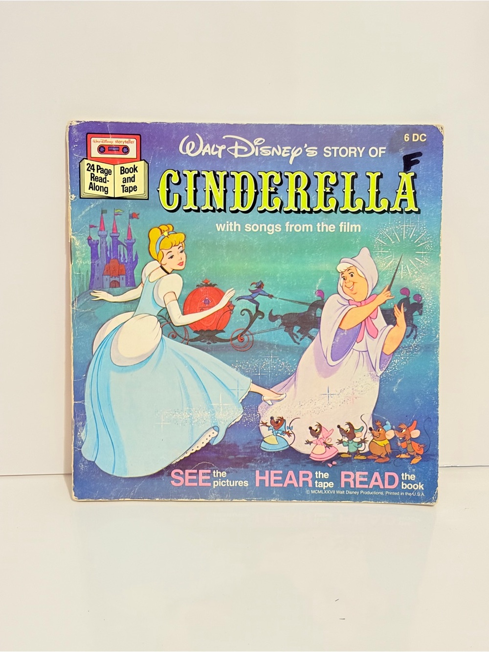 Vintage Cinderella Walt Disney Paperback Cassette Book ** BOOK ONLY**